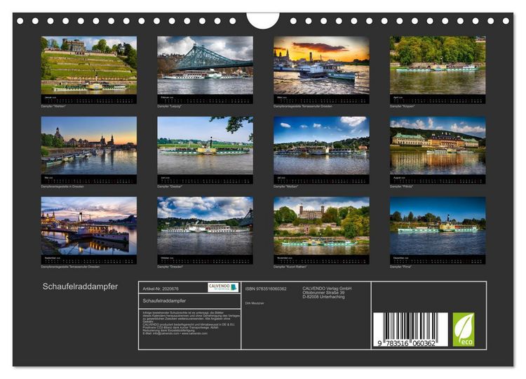Produktbild: Schaufelraddampfer (Wandkalender 2026 DIN A4 quer), CALVENDO Monatskalender