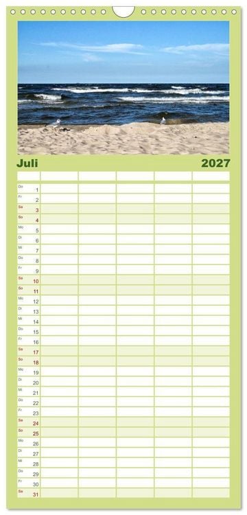 Produktbild: Familienplaner 2027 - Das idyllische Usedom mit 5 Spalten (Wandkalender, 21 x 45 cm) CALVENDO