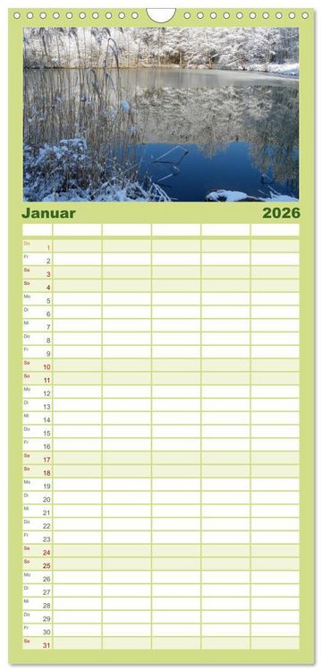 Produktbild: Familienplaner 2026 - Jahreszeiten mit 5 Spalten (Wandkalender, 21 x 45 cm) CALVENDO