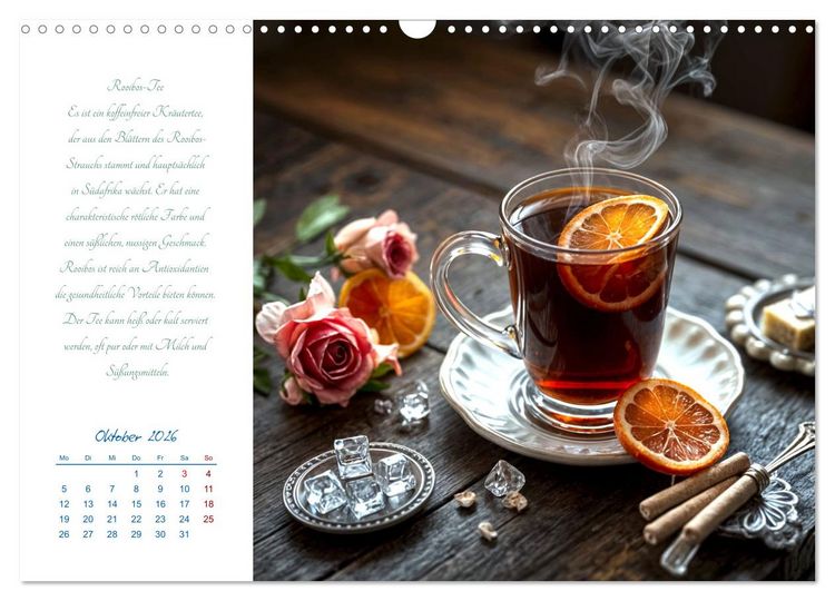 Produktbild: Ein&nbsp;Jahr&nbsp;in&nbsp;Tassen - Die Welt des Tees (Wandkalender 2026 DIN A3 quer), CALVENDO Monatskalender
