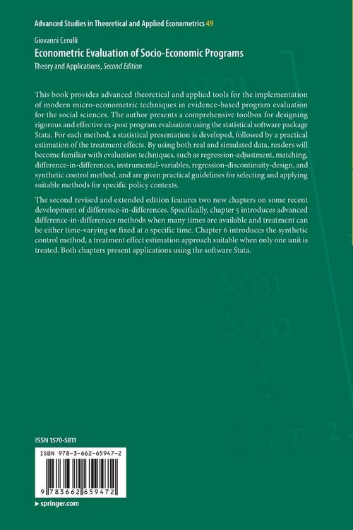 Produktbild: Econometric Evaluation of Socio-Economic Programs