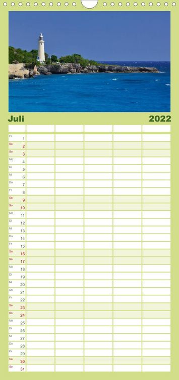 Produktbild: Familienplaner JAMAIKA Reggae, Rastafari und Natur. (Wandkalender 2022 , 21 cm x 45 cm, hoch)