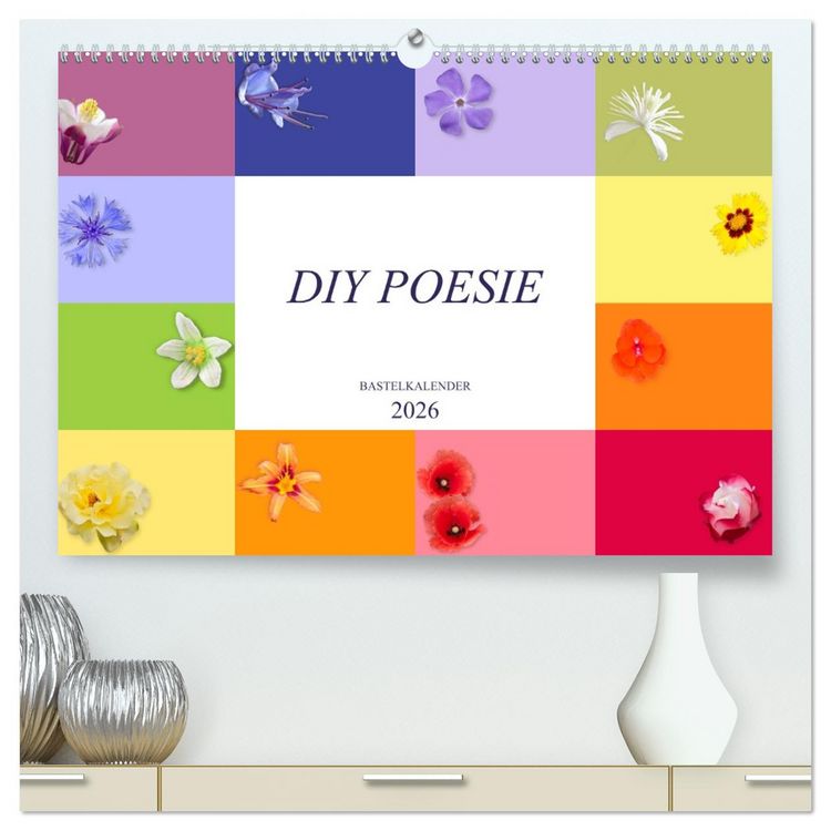 Produktbild: DIY POESIE - BASTELKALENDER (hochwertiger Premium Wandkalender 2026 DIN A2 quer), Kunstdruck in Hochglanz
