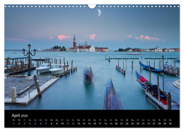 Produktbild: Venedig bei Nacht 2026 (Wandkalender 2026 DIN A3 quer), CALVENDO Monatskalender