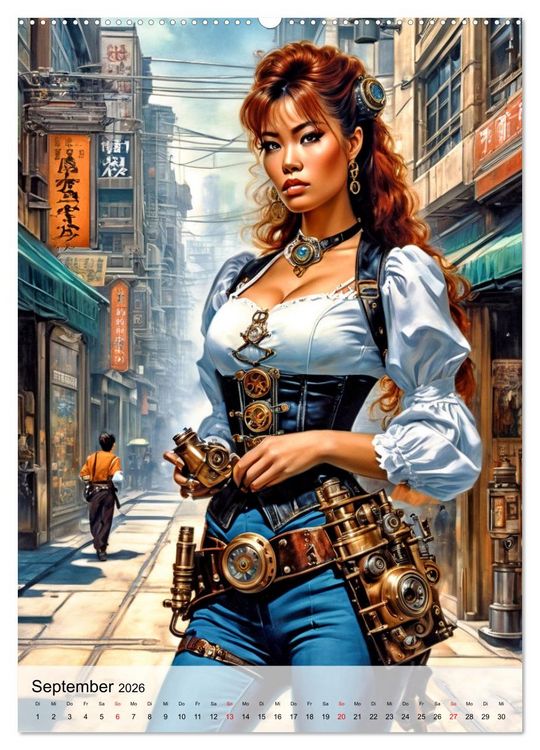 Produktbild: Ladies mit Steampunk-Flair (hochwertiger Premium Wandkalender 2026 DIN A2 hoch), Kunstdruck in Hochglanz