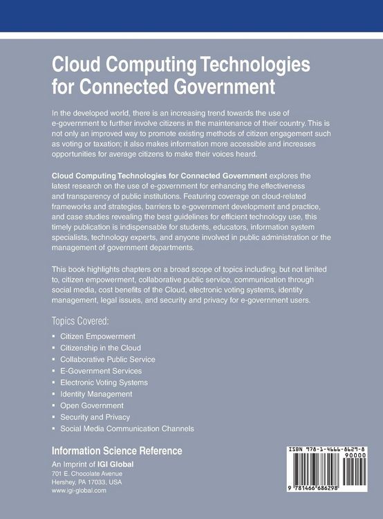 Produktbild: Cloud Computing Technologies for Connected Government