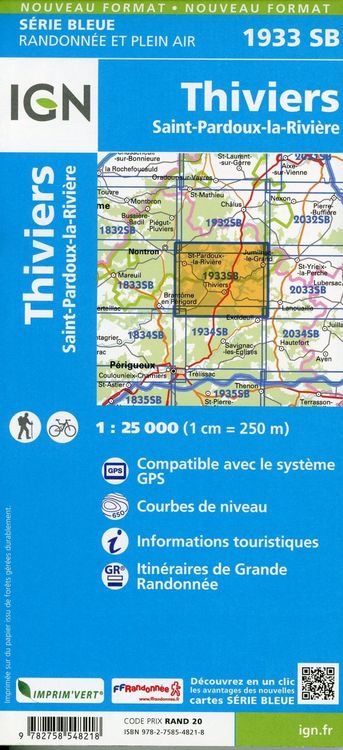 Produktbild: Thiviers-St-Pardoux-la-Rivi&egrave;re 1:25 000