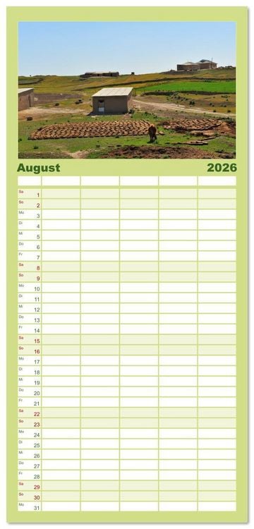 Produktbild: Familienplaner 2026 - Usbekistan, Perlen der Seidenstra&szlig;e mit 5 Spalten (Wandkalender, 21 x 45 cm) CALVENDO