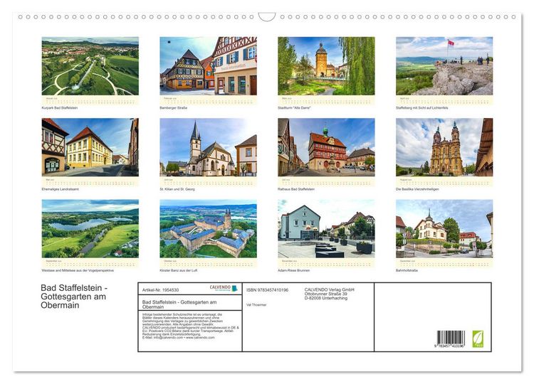 Produktbild: Bad Staffelstein - Gottesgarten am Obermain (Wandkalender 2026 DIN A2 quer), CALVENDO Monatskalender
