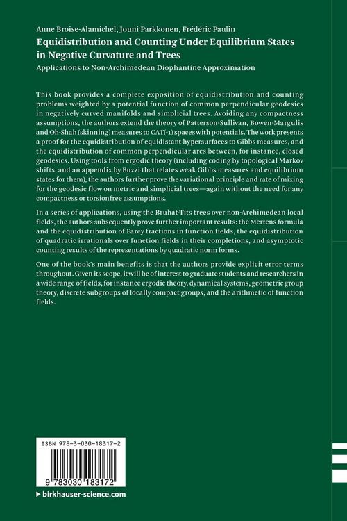 Produktbild: Equidistribution and Counting Under Equilibrium States in Negative Curvature and Trees
