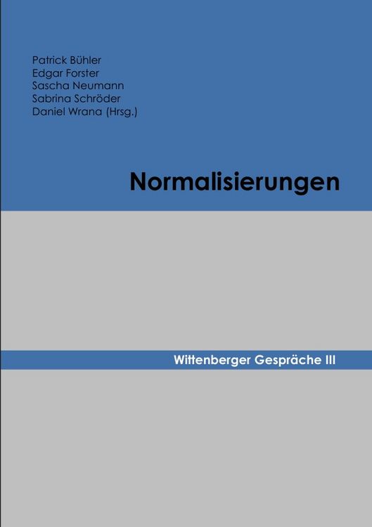 Produktbild: Wittenberger Gespr&auml;che / Normalisierungen