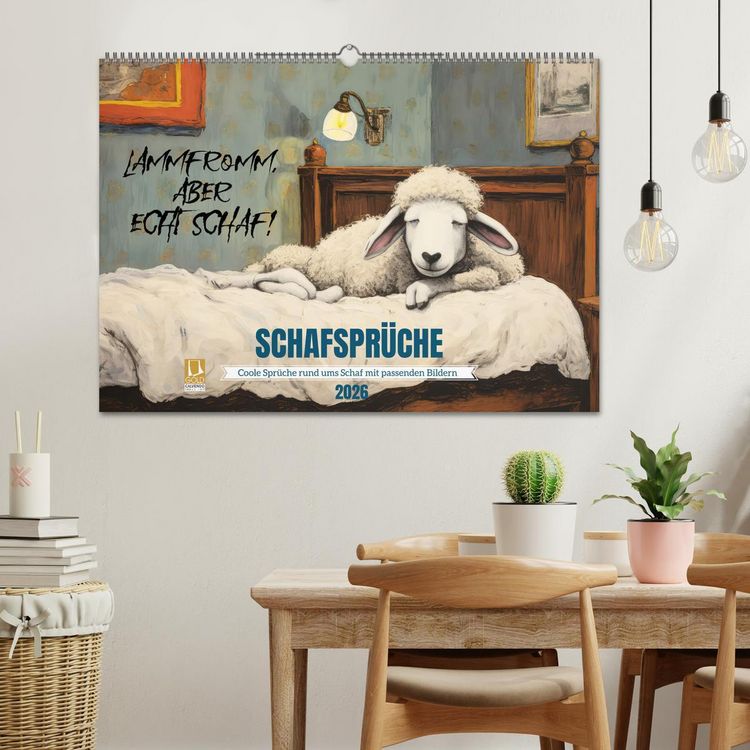 Produktbild: Schafspr&uuml;che (Wandkalender 2026 DIN A2 quer), CALVENDO Monatskalender