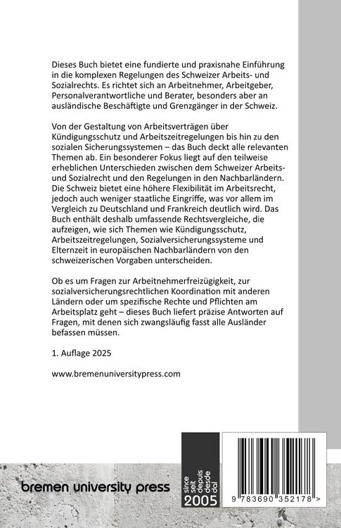 Produktbild: Das Arbeits- und Sozialrecht der Schweiz