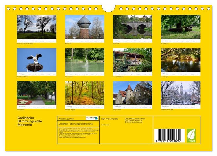 Produktbild: Crailsheim - Stimmungsvolle Momente (Wandkalender 2026 DIN A4 quer), CALVENDO Monatskalender