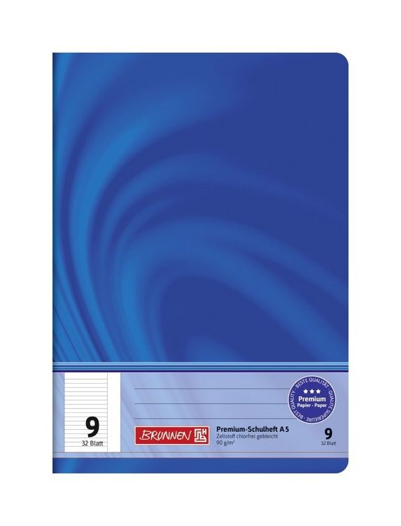 Produktbild: Brunnen Schulheft Premium Vivendi &brvbar; A5, Lineatur 9, 32 Blatt, blau