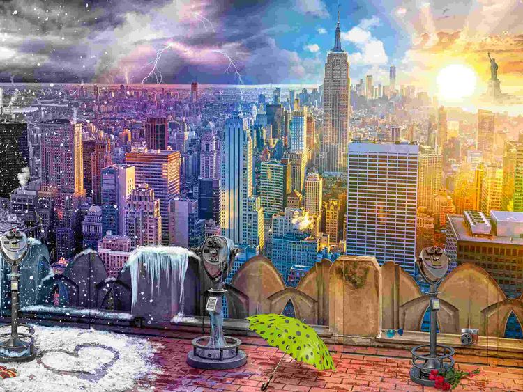 Produktbild: Erwachsenenpuzzle 1500 Teile - New York im Winter und Sommer