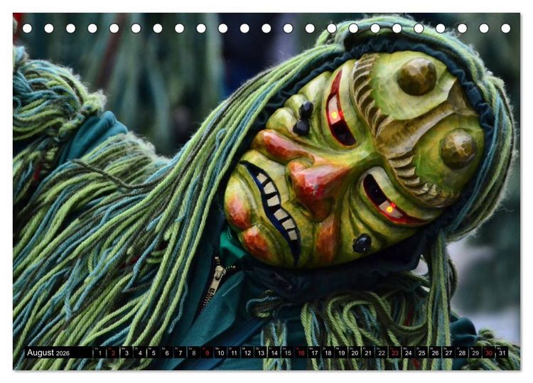 Produktbild: Alemannische Masken (Tischkalender 2026 DIN A5 quer), CALVENDO Monatskalender