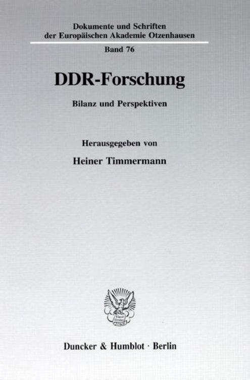 Bild vom Artikel DDR-Forschung. vom Autor Heiner Timmermann