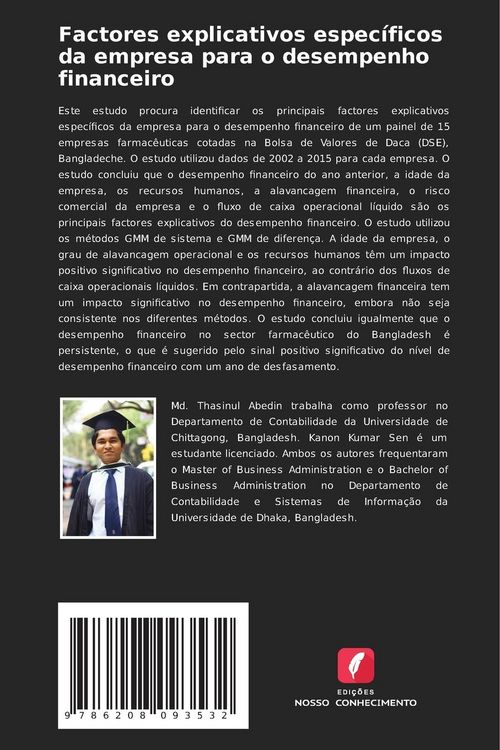 Produktbild: Factores explicativos espec&iacute;ficos da empresa para o desempenho financeiro