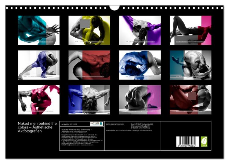 Produktbild: Naked men behind the colors &ndash; &Auml;sthetische Aktfotografien (Wandkalender 2026 DIN A3 quer), CALVENDO Monatskalender