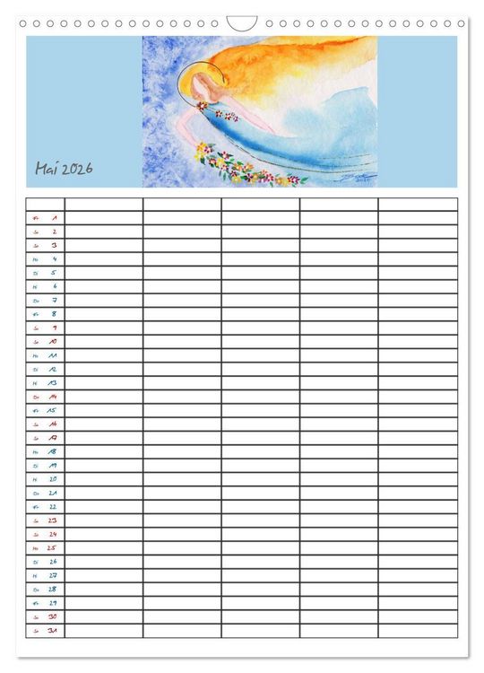 Produktbild: Engelhafter Familienplaner (Wandkalender 2026 DIN A3 hoch), CALVENDO Monatskalender