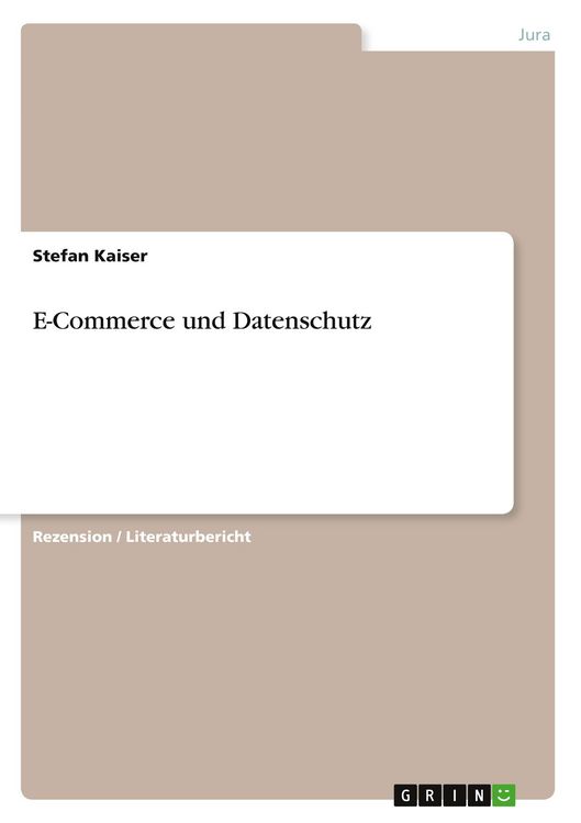 Produktbild: E-Commerce und Datenschutz