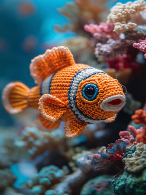 Produktbild: CALVENDO Puzzle geh&auml;kelter Fisch | 1000 Teile Lege-Gr&ouml;&szlig;e 64x48cm Foto-Puzzle f&uuml;r gl&uuml;ckliche Stunden