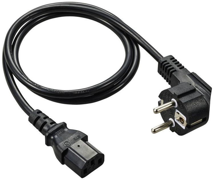 Produktbild: Renkforce Kaltger&auml;te Anschlusskabel [1x Schutzkontakt-Winkelstecker - 1x Kaltger&auml;te-Stecker C13] 0.75 m Schwarz