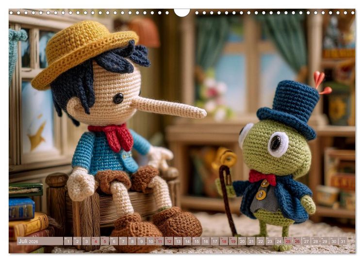 Produktbild: Amigurumi Erz&auml;hlzauber. Fantastische Geschichten als H&auml;kelkunst inszeniert (Wandkalender 2026 DIN A3 quer), CALVENDO Monatskalender