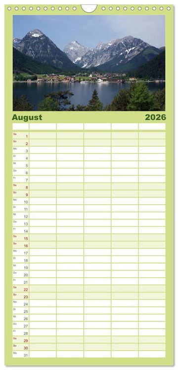 Produktbild: Familienplaner 2026 - ACHENSEE Impressionen mit 5 Spalten (Wandkalender, 21 x 45 cm) CALVENDO