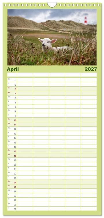 Produktbild: Familienplaner 2027 - SYLT hinter den D&uuml;nen mit 5 Spalten (Wandkalender, 21 x 45 cm) CALVENDO