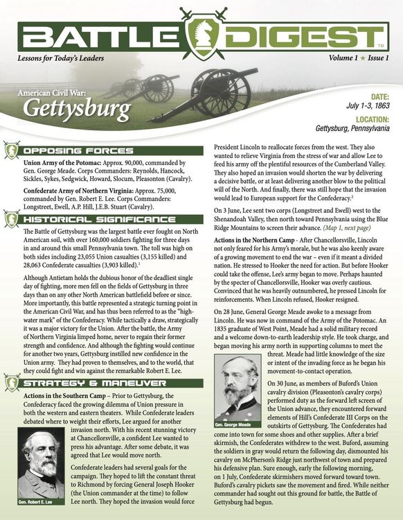 Produktbild: Battle Digest: Gettysburg