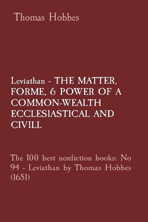 Produktbild: Leviathan - The Matter, Forme, & Power Of a Common-Wealth Ecclesiastical and Civill