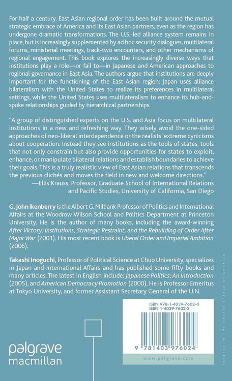 Produktbild: The Uses of Institutions: The U.S., Japan, and Governance in East Asia