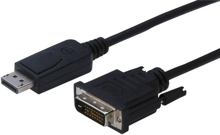 Produktbild: Digitus DisplayPort / DVI Adapterkabel DisplayPort Stecker, DVI-D 24+1pol. Stecker 5.00 m Schwarz schraubbar DisplayPort-Kabel
