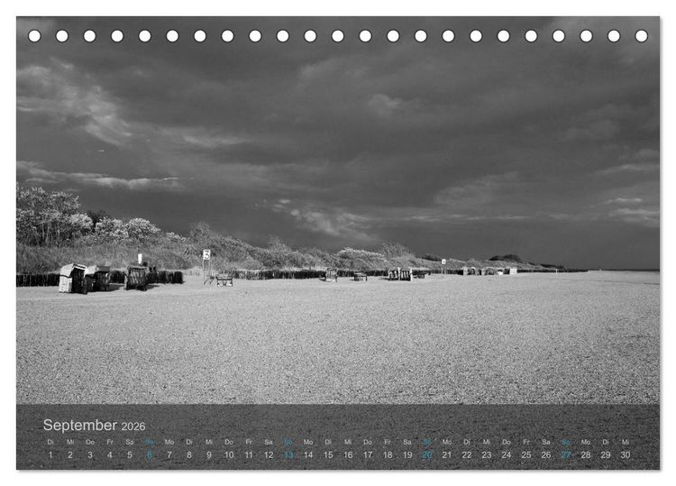 Produktbild: Seest&uuml;cke. Schwarzwei&szlig;e Nordseeimpressionen 2026 (Tischkalender 2026 DIN A5 quer), CALVENDO Monatskalender