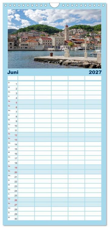 Produktbild: Familienplaner 2027 - Dalmatien - Stille Orte mit 5 Spalten (Wandkalender, 21 x 45 cm) CALVENDO