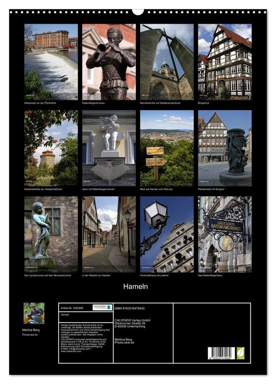 Produktbild: Hameln (Wandkalender 2026 DIN A2 hoch), CALVENDO Monatskalender