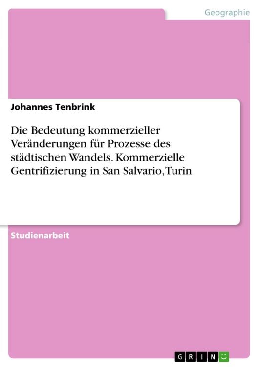 Produktbild: Die Bedeutung kommerzieller Ver&auml;nderungen f&uuml;r Prozesse des st&auml;dtischen Wandels. Kommerzielle Gentrifizierung in San Salvario, Turin