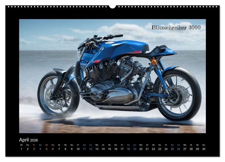 Produktbild: Verr&uuml;ckte 2-Rad Fantasien einer KI (Wandkalender 2026 DIN A2 quer), CALVENDO Monatskalender