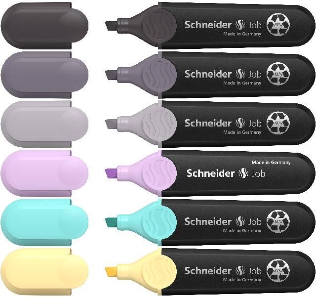 Produktbild: Schneider Textmarker Job Pastell grau, Karton-Etui, 6er Set