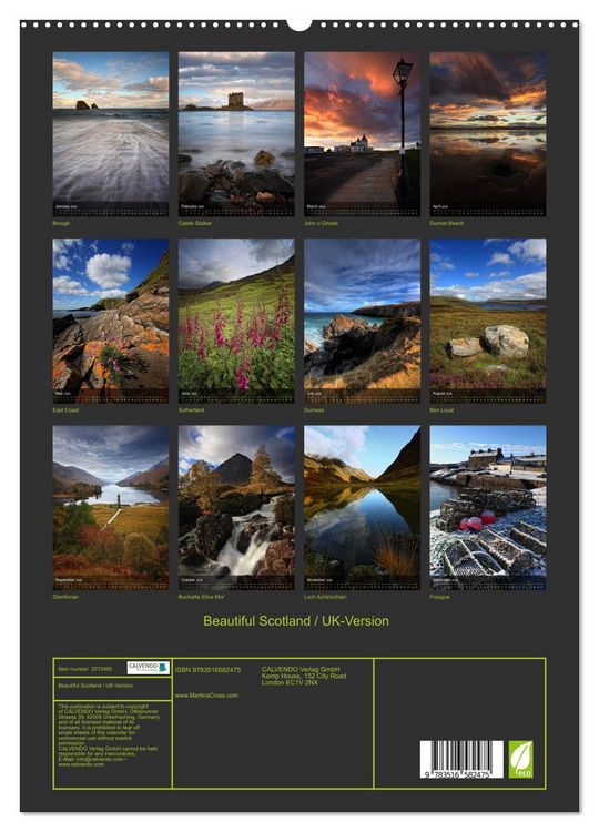 Produktbild: Beautiful Scotland / UK-Version (High Quality Premium Wall Calendar 2026 DIN A2 portrait),CALVENDO 12 Month Wall Calendar