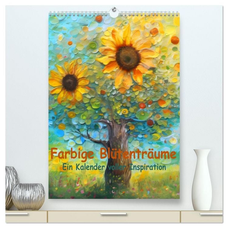 Produktbild: Farbige Bl&uuml;tentr&auml;ume - Ein Kalender voller Inspiration (hochwertiger Premium Wandkalender 2026 DIN A2 hoch), Kunstdruck in Hochglanz