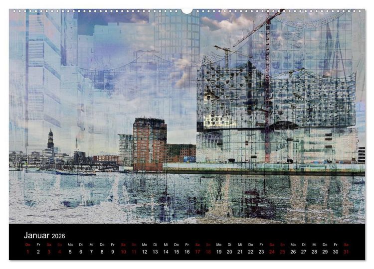 Produktbild: Elbphilharmonie-ARTig (hochwertiger Premium Wandkalender 2026 DIN A2 quer), Kunstdruck in Hochglanz