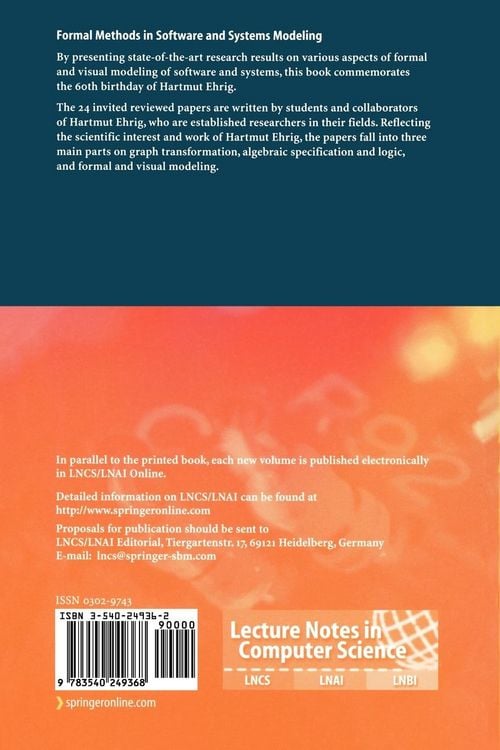 Produktbild: Formal Methods in Software and Systems Modeling