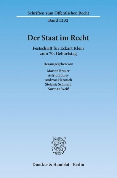 Produktbild: Der Staat im Recht.