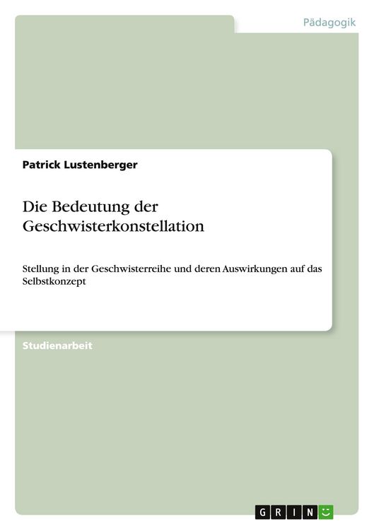 Produktbild: Die Bedeutung der Geschwisterkonstellation