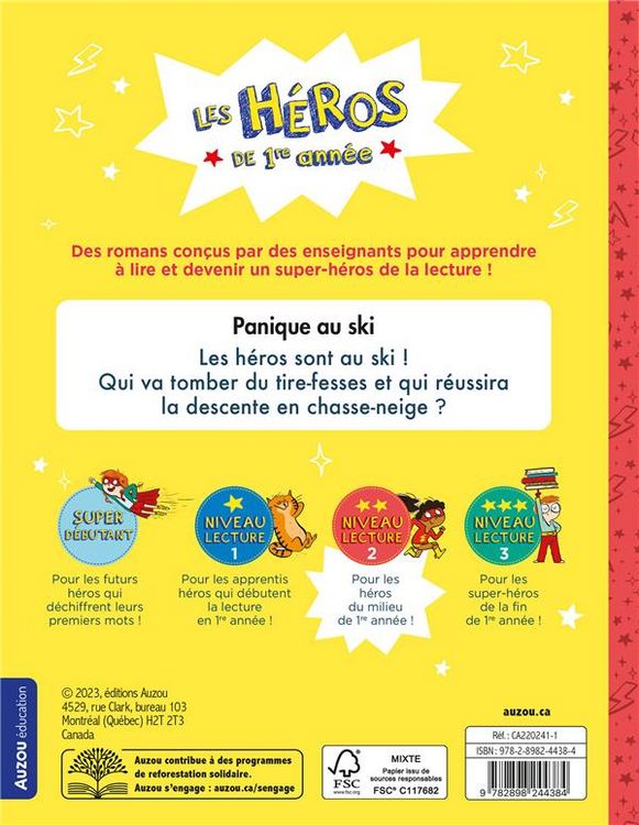 Produktbild: Les h&eacute;ros de 1re primaire. Panique au ski : niveau lecture 2