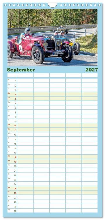 Produktbild: Familienplaner 2027 - Faszination Jochpassrennen mit 5 Spalten (Wandkalender, 21 x 45 cm) CALVENDO