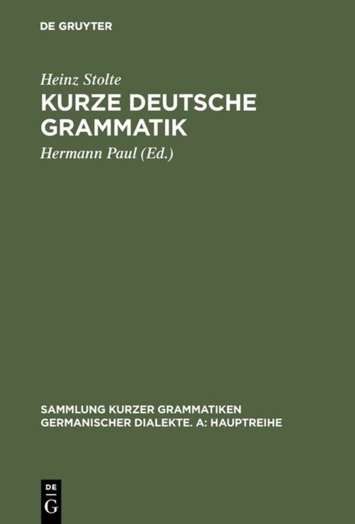 Produktbild: Kurze deutsche Grammatik